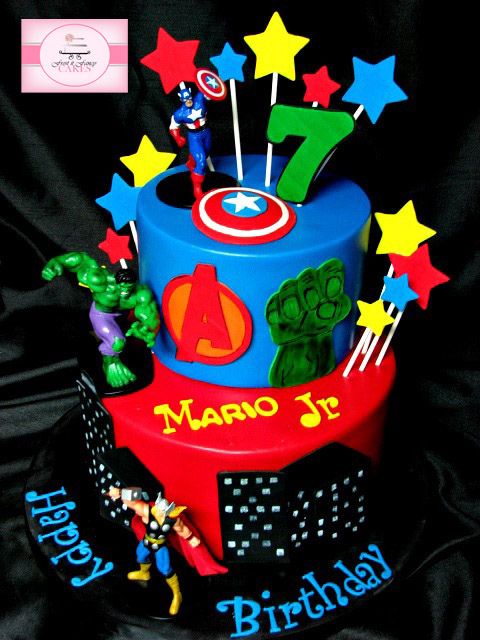 Avengers style cakes