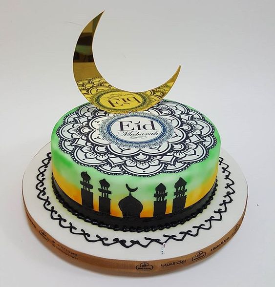 Buy Glossy Black Crescent Moon  Mosque Eid and Ramadan Cake Online in  India  Etsy