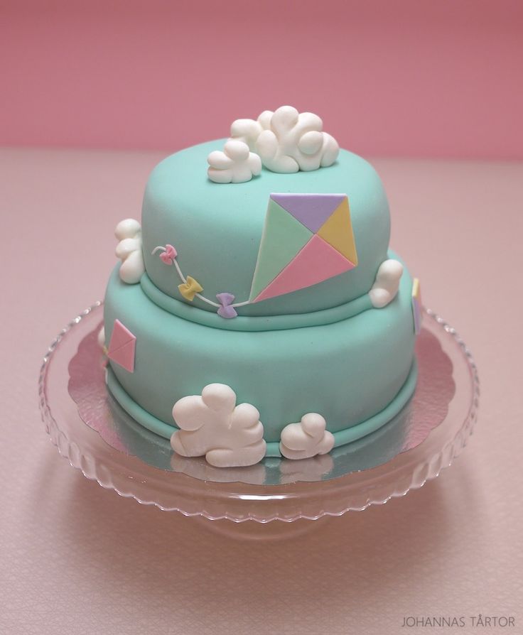 Closeup Sky Theme Decoration of Birthday Cake Stock Photo - Image of  decoration, blue: 114559594